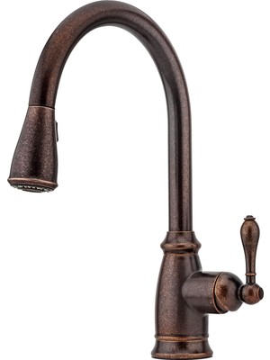 Freedom Books Kanton Mutfak Bataryası Pull Püskürtücü, Tek Kolu, Yüksek Ark, Rustik Bronz Kaplama, F5297CNU