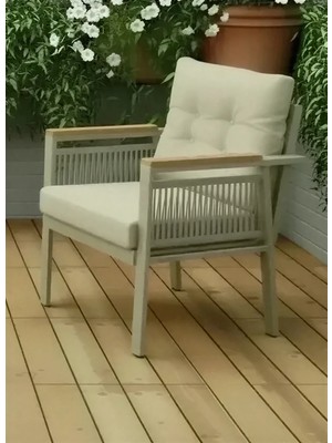 Opal 1'li (Cappuccino) Metal Gövde Balkon-Bahçe-Kafe,çay Seti,koltuk Takımı,oturma Grubu,ofis Koltuğu