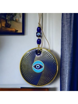 TeknoKapsül Yaldızlı Nazar Boncuklu Duvar Süsü Gözlü Duvar Dekoru