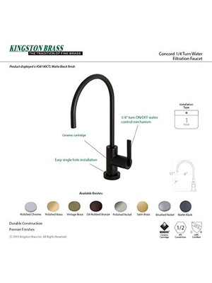 Freedom Books KS8198CTL Continental Su Filtrasyon Musluk, Tek Kollu, Fırçalanmış Nikel