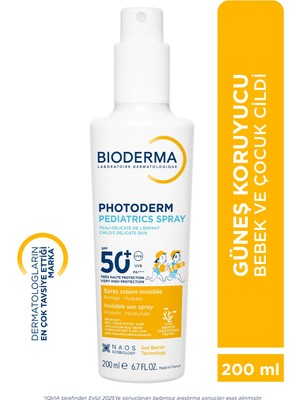 Photoderm Pediatrics Spray SPF50+ Bebek, Çocuk Çok Yüksek Korumalı Sprey Formda Güneş Kremi  200 ml