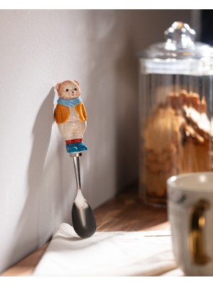 Madame Coco Paddington Ayı Bear Kaşık - Somon/mavi