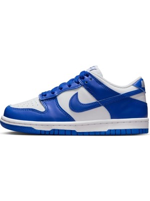 Nike Dunk Low Gs Leather Unisex Sneaker Hakiki Deri Günlük Spor Ayakkabı Beyaz Mavi