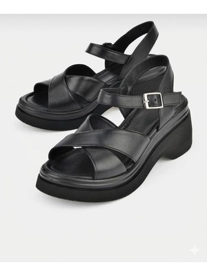 Tarçın Ayakkabı Hakiki Deri Kadın Deri Sandalet TRC108-64004