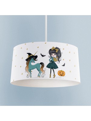 PremiumPort Bal Kabağı ve Unicorn Desenli Bebek Çocuk Odası Avizesi