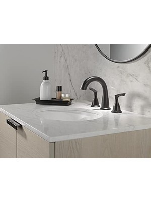 Freedom Books Broadmoor Aşağı Çekmeli Banyo Bataryası Siyah, Banyo Çekme Musluğu, Geniş Banyo Bataryası Mıknatıslı 3 Delikli, Banyo Lavabo Bataryası, Mat Siyah 35765LF-BLPD