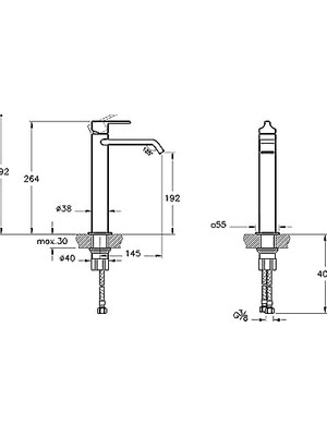 Freedom Books Suit A4281439 Lavabo Bataryası Üstten, Yüksek, Parlak Siyah