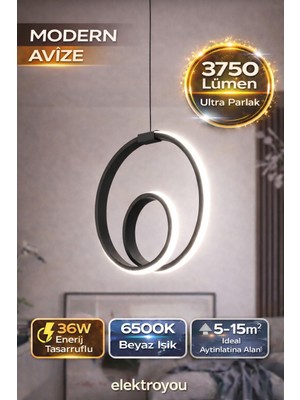 PremiumPort Siyah Tekli Sarkıt LED Avize, Modern ve Şık Aydınlatma Seçeneği