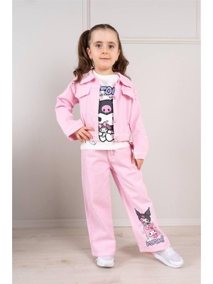 Lillypicca Kız Çocuk Kot Ceket - T-Shirt - Kot Pantolon Şık Kombin Takım