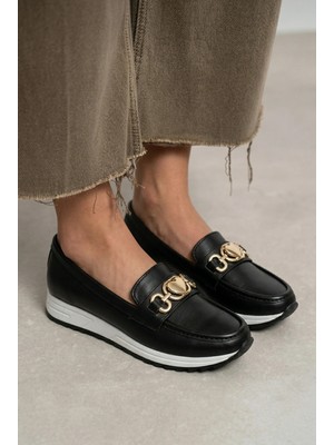 Giamgia Store Kadın Siyah Ortopedik Loafer Günlük Loafer Ayakkabı
