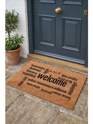 Valerine Life Farklı Dillerde Hoşgeldiniz Yazılı Işyeri Ev Ofis Kapı Önü Dış Paspası 45X70CM