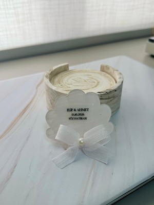 HS Gift And More Kurdeleli Istiridye Pleksi Magnet Söz Nişan Düğün Hediyesi 10 Adet