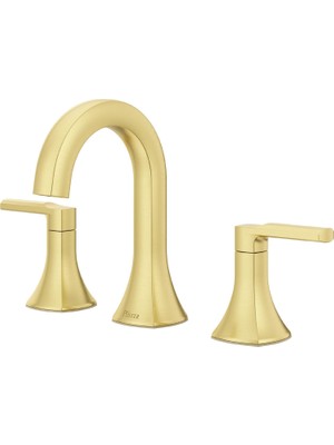 Freedom Books Vaneri Banyo Lavabo Bataryası, 20 cm Yaygın, 2 Saplı, 3 Delikli, Fırçalanmış Altın Kaplama, LF049VRIBG