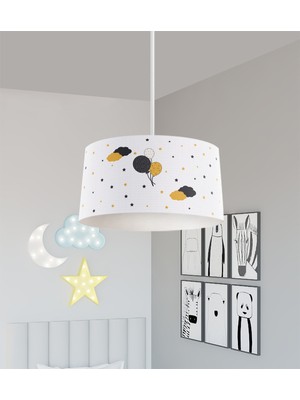 PremiumPort Balonlu Yıldız Desenli Bebek ve Çocuk Odası Avizesi