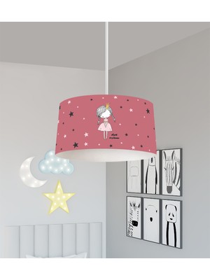 PremiumPort Yıldızlı Prenses Desenli Bebek ve Çocuk Odası Avizesi