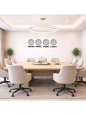 İlk El Grup Ieg™ Soft Krem 36 cm Tabelalı 4 Lü Dünya Saatleri