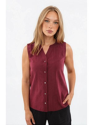 Vitrin Sıfır Kol Önü Düğmeli Bluz