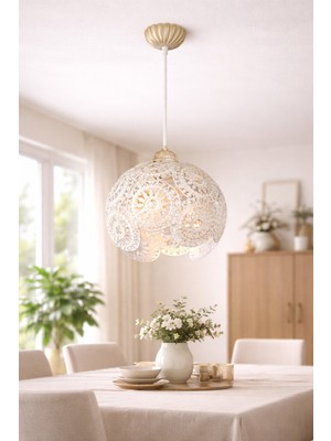 PremiumPort Krem Sarı Patine Aydınlatma, Kablolu, Salon ve Oturma Odası Için