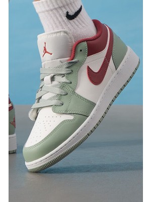 Nike Air Jordan 1 Low(Gs) Leather Sneaker Hakiki Deri Günlük Spor Ayakkabı Yeşil