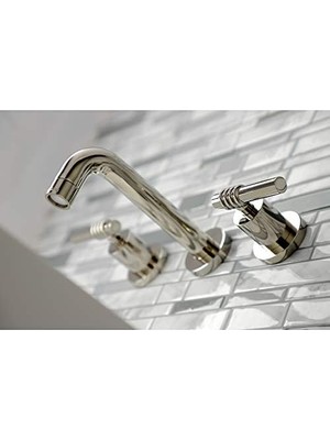 Freedom Books KS8126ML Milano 2-Saplı 8 Inç Duvara Monte Banyo Musluğu, Cilalı Nikel