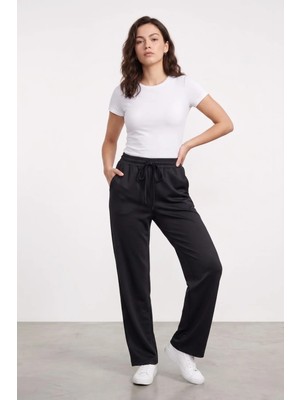 Genius Store Kadın Pantolon Beli Lastikli Cepli Rahat Kalıp Kadın Spor Pantolon KADIN-POLİVİSKON