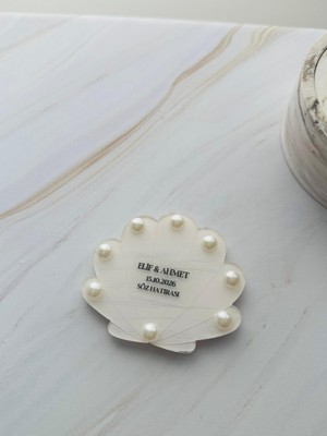 HS Gift And More Incili Istiridye Pleksi Magnet Söz Nişan Düğün Hediyesi 10 Adet