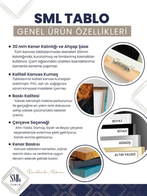 SML Tablo Sarı Kanatlarını Açmış Uçan Anka Kuşu Çerçeveli Kare Kanvas Tablo