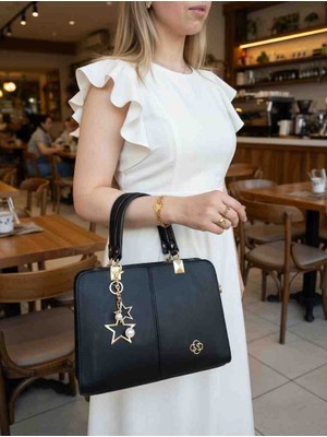 Nakişce Beş Bölmeli Yıldız ve Inci Detaylı Kadın Omuz ve El Çantası Viyana