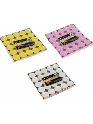 KULVARAVM 50 Li 4 Saat Yanan Tealight Mum Beyaz Tea Light 50 Adet Dekoratif Mum