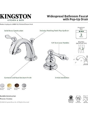 Freedom Books GKB912AL Ingilizce-Country Mini-Weit Banyo-Musluk -Yapı ve M, Cilalı Pirinç