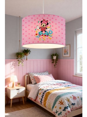 PremiumPort Sevimli Minnie Desenli Çocuk Odası Avizesi, Eğlenceli ve Işıltılı Tasarım