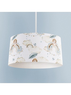 PremiumPort Soft Gökkuşağı Tavşan Desenli Bebek ve Çocuk Odası Avizesi