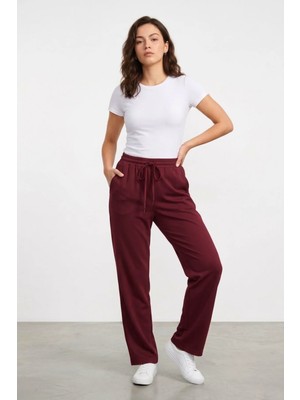 Genius Store Kadın Pantolon Beli Lastikli Cepli Rahat Kalıp Kadın Spor Pantolon KADIN-POLİVİSKON