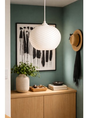 PremiumPort Yatak Odası, Mutfak ve Oturma Odası Için Beyaz Şık Spiral Sarkıt Avize