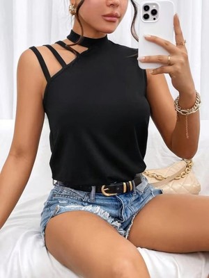 Pileli Store Pilelistore- Kadın Omuzdan Şerit Detaylı Yarı Balıkçı Yaka Viskon Bluz