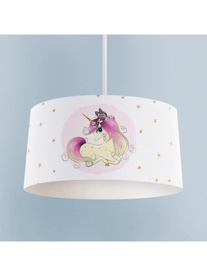 PremiumPort Yıldızlı Unicorn Desenli Bebek ve Çocuk Odası Avizesi