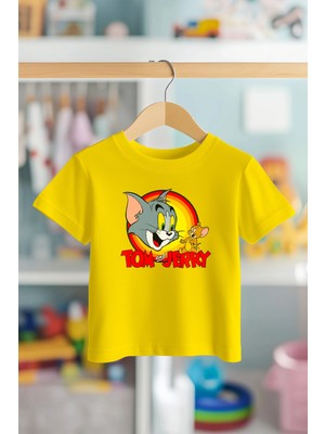 Book OrBook Tom ve Jerry Generic %100 Pamuk Premium Kalite Çocuk Tişörtü (3-12 Yaş)