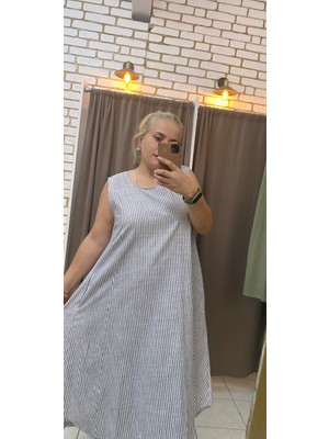 Tuba Toptaş Pamuklu Dokuma Büyük Beden Elbise