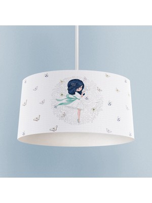 PremiumPort Prenses ve Renkli Kelebek Desenli Bebek ve Çocuk Odası Avizesi