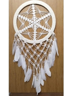 Nemere Yıldız Motifli Ekru Renk Büyük Boy Düş Kapanı Duvar Dekoru