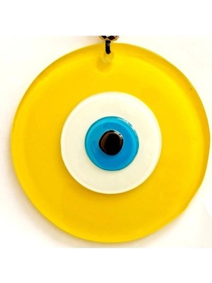 Nemere Nazar Boncuklu 12 Santimetrelik Sarı Duvar Süsü Hediyelik Eşya