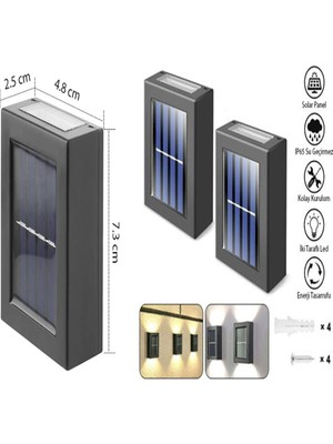TKÇ Çift Yönlü Sensörlü Modern Bahçe ve Duvar Led,