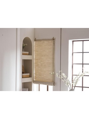 Sever Rattan Stor Perde Off Whıte 90X180CM