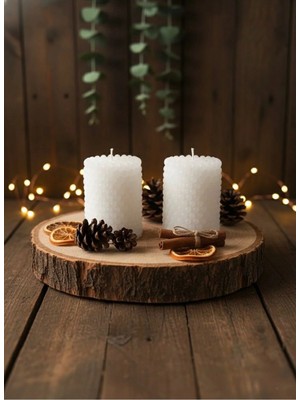 Varkal 2’li Beyaz Bubble Mum Seti – Dekoratif El Yapımı