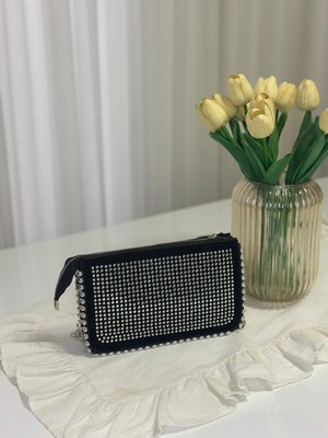 Huma Çanta Zincir Askılı Metalik Görünümlü Mini Omuz ve El Çantası Kadın Abiye Şık Tasarım