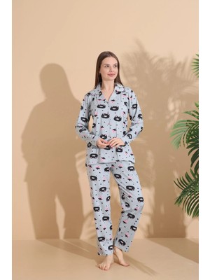 01458 Milan Ceket Yaka Pijama Takım