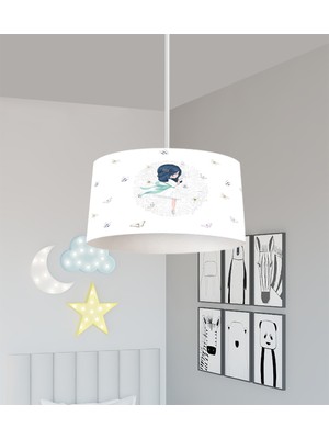 PremiumPort Renkli Kelebek Desenli Prenses Bebek ve Çocuk Odası Avizesi