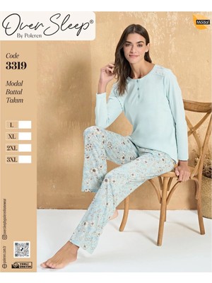 Sleep Poleren Mavi Modal Battal Pijama Takım