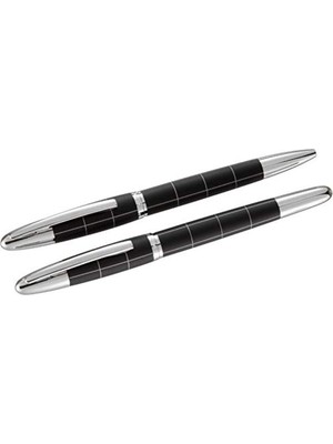 Steelpen Venüs Serisi 1711DT Siyah Dolma Kalem+Tükenmez Kalem