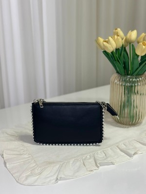 Huma Çanta Zincir Askılı Metalik Görünümlü Mini Omuz ve El Çantası Kadın Abiye Şık Tasarım